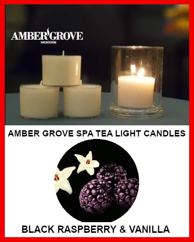 Gifts Actually - Amber Grove Scented Spa Cup Tealights - Black Raspberry and Vanilla