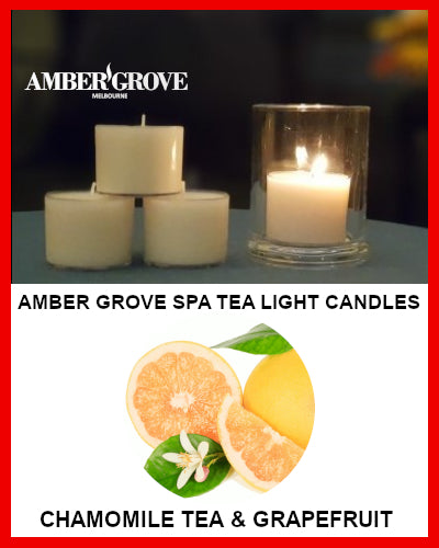 Gifts Actually - Amber Grove Scented Spa Cup Tealights - Chamomile Tea and Grapefruit