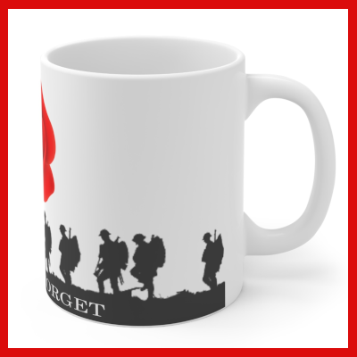 Gifts Actually - Anzac Remembrance Mug /Cup 11oz Left Side View