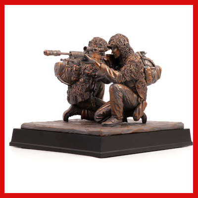 Gifts Actually - Australian Army Figurine - Australian Sniper Pair - angled view