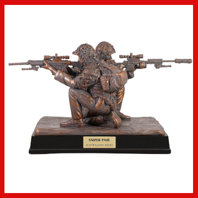 Gifts Actually - Australian Army Figurine - Australian Sniper Pair - Front View