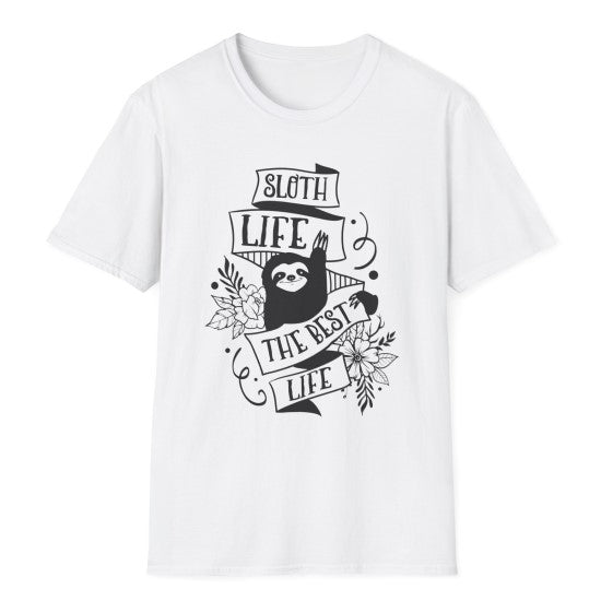 Gifts Actually - Unisex Softstyle T-Shirt - Sloth's Life is Best -  White