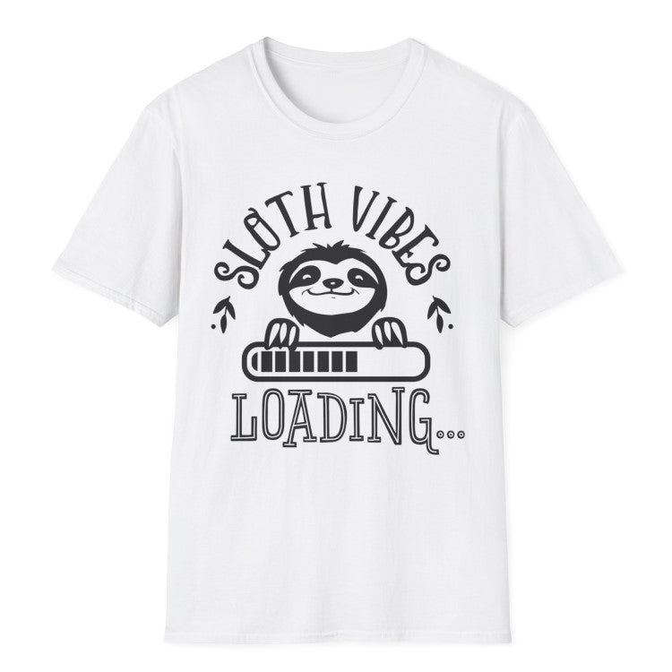 Gifts Actually - Unisex Softstyle T-Shirt - Sloth Vibes Uploading - White