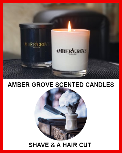 Gifts Actually - Amber Grove Soy Wax Candle - Shave & a Hair Cut Fragrance