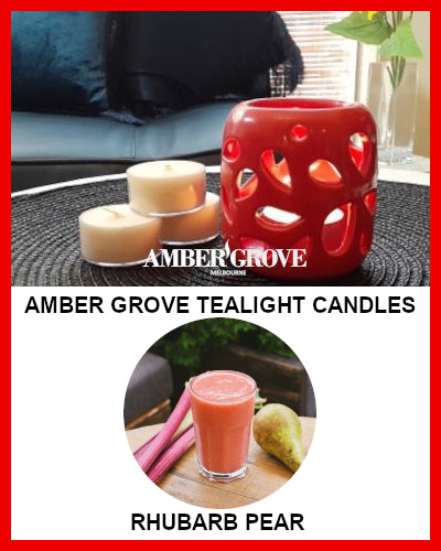 Gifts Actually - Amber Grove Scented Tealight Candle - Rhubarb Pear