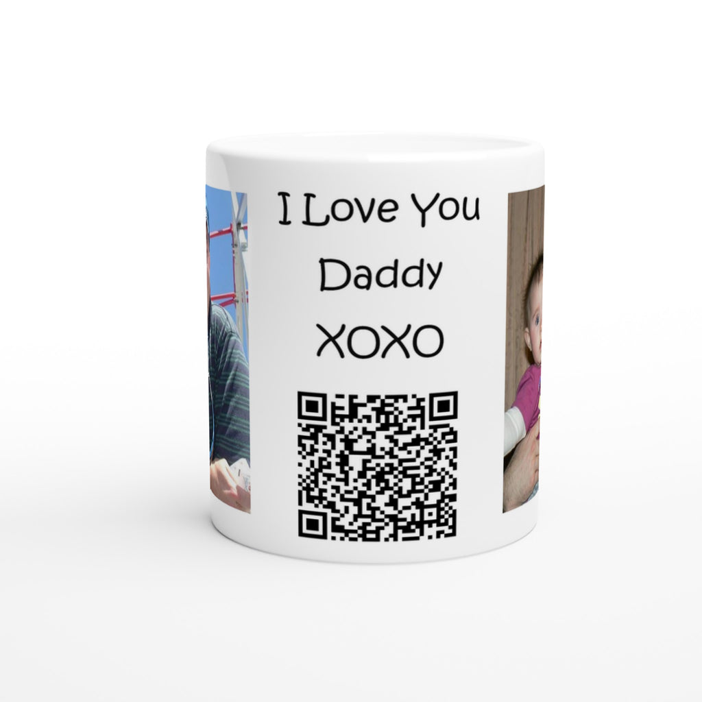 Gifts Actually - Personalised QR Message Mug - 11oz White Ceramic -  Front QR side