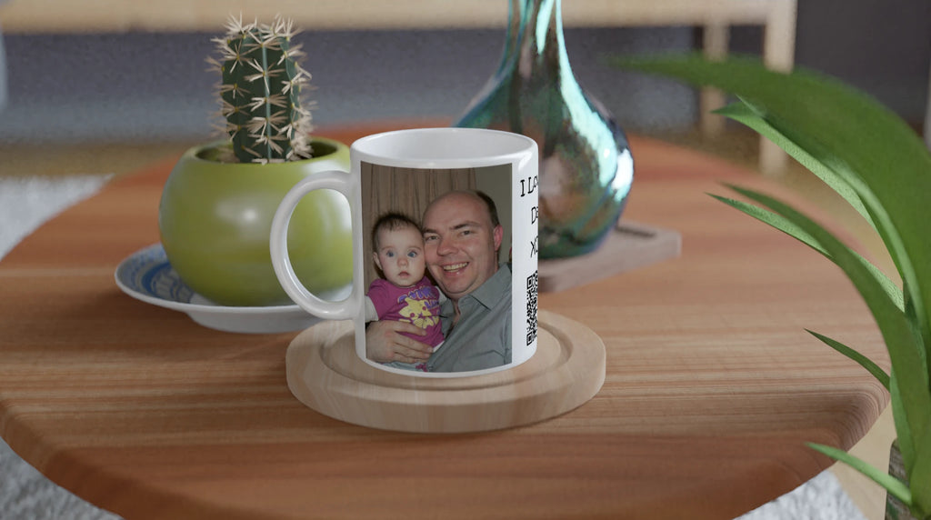 Personalised Video Coffee Mug – Custom Message & Photo Cup by Gifts Actually