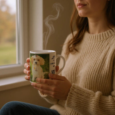 11oz Personalised Pet Coffee Mug with Photo & Video – Unique Gift for Pet Lovers