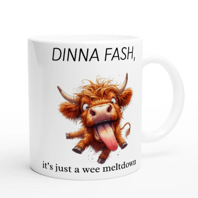 Gifts Actually - Highland Cow - Dinna Fash - Ceramic Coffee Mug 11oz