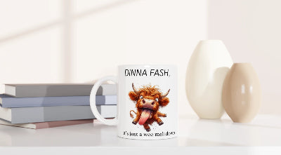 Gifts Actually - Highland Cow - Dinna Fash - Ceramic Coffee Mug 11oz