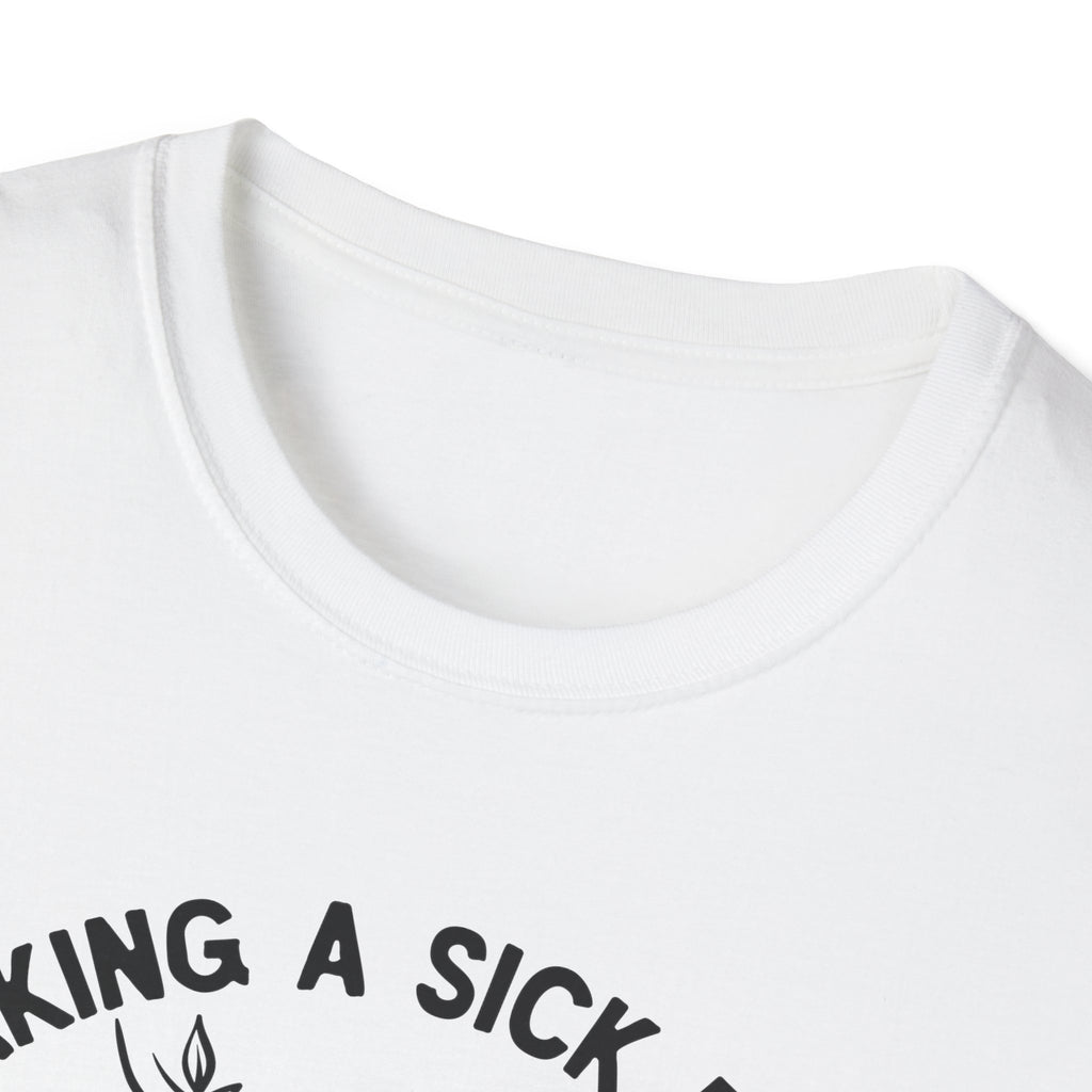 Gifts Actually - Unisex Softstyle T-Shirt - Sloth , Taking a Sick Day - Shown collar detail