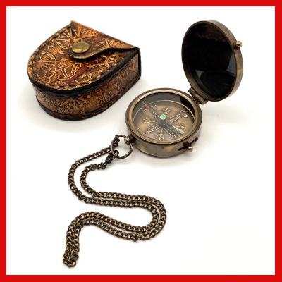 Gifts Actually - 45mm Pocket Brass Look Compass with -To My Husband - Message