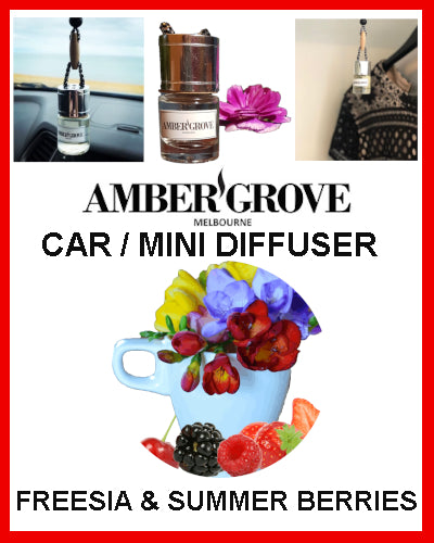 Gifts Actually - Amber Grove Mini Car Diffuser - Freesia and Summer Berries