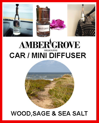 Gifts Actually - Amber Grove Mini Car Diffuser - Wood Sage and Sea Salt