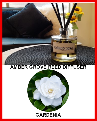 Gifts Actually - Amber Grove - Hand poured reed diffuser - Gardenia Fragrance