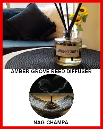 Gifts Actually  - Amber Grove Reed Diffuser - Nag Champa Fragrance