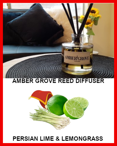 Gifts Actually - Amber Grove Reed Diffuser - Persian Lime and Lemongrass Fragrance
