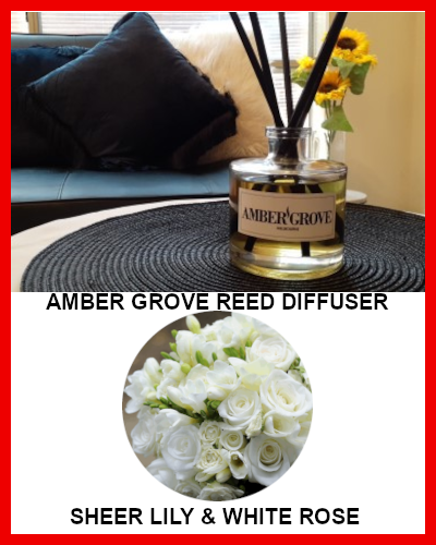 Gifts Actually - Amber Grove Reed Diffuser - Sheer Lily and White Rose