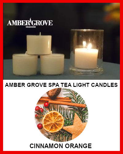 Gifts Actually - Amber Grove Scented Spa Cup Tealights - Cinnamon Orange