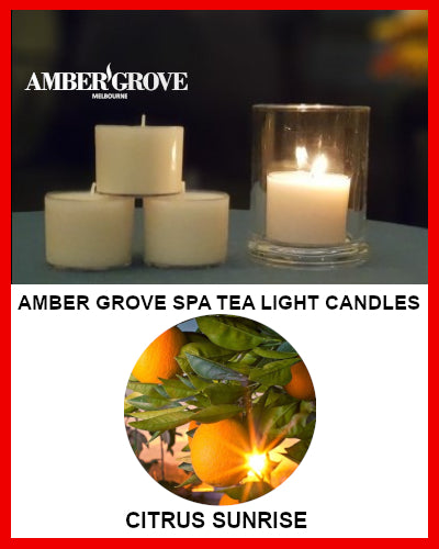 Gifts Actually - Amber Grove Scented Spa Cup Tealights - Citrus Sunrise