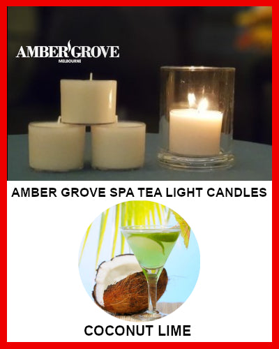 Gifts Actually - Amber Grove Scented Spa Cup Tealights - Coconut Lime