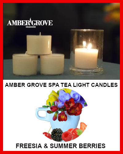 Gifts Actually - Amber Grove Scented Spa Cup Tealights - Freesia and Summer Berries