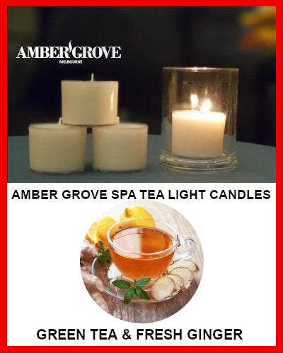 Gifts Actually - Amber Grove Scented Spa Cup Tealights - Green Tea and Fresh Ginger