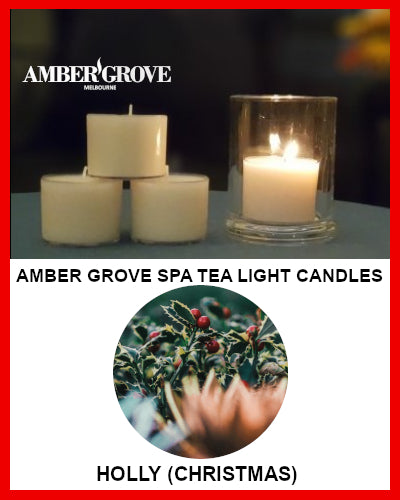 Gifts Actually - Amber Grove Scented Spa Cup Tealights - Christmas Holly