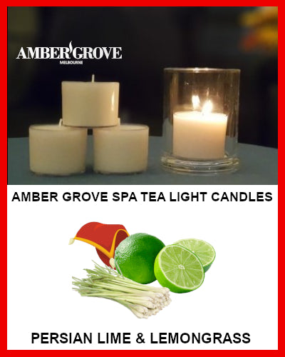 Gifts Actually - Amber Grove Scented Spa Cup Tealights - Persian Lime and Lemongrass