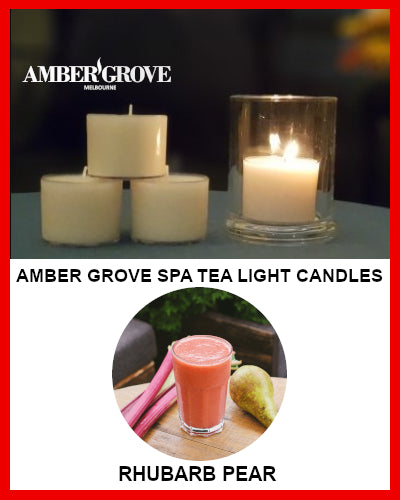 Gifts Actually - Amber Grove Scented Spa Cup Tealights - Rhubarb Pear