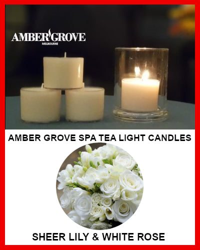 Gifts Actually - Amber Grove Scented Spa Cup Tealights - Sheer Lily and White Rose