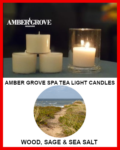 Gifts Actually - Amber Grove Scented Spa Cup Tealights - Wood, Sage and Sea Salt