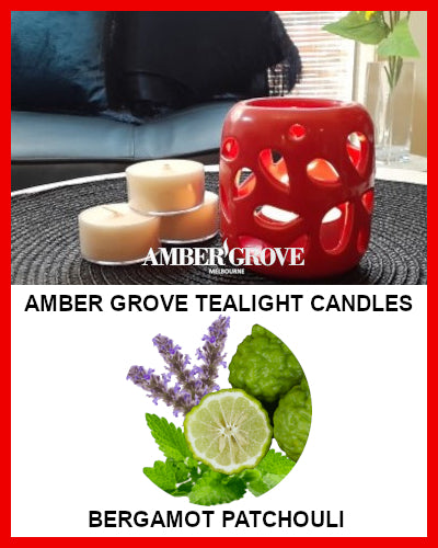 Gifts Actually - Amber Grove Scented Tealight Candle - Bergamot Patchouli