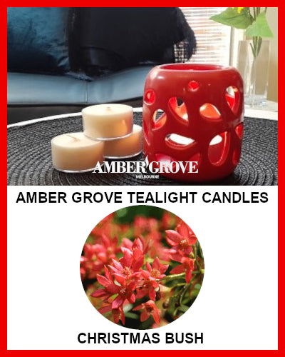 Gifts Actually - Amber Grove Scented Tealight Candle - Christmas Bush
