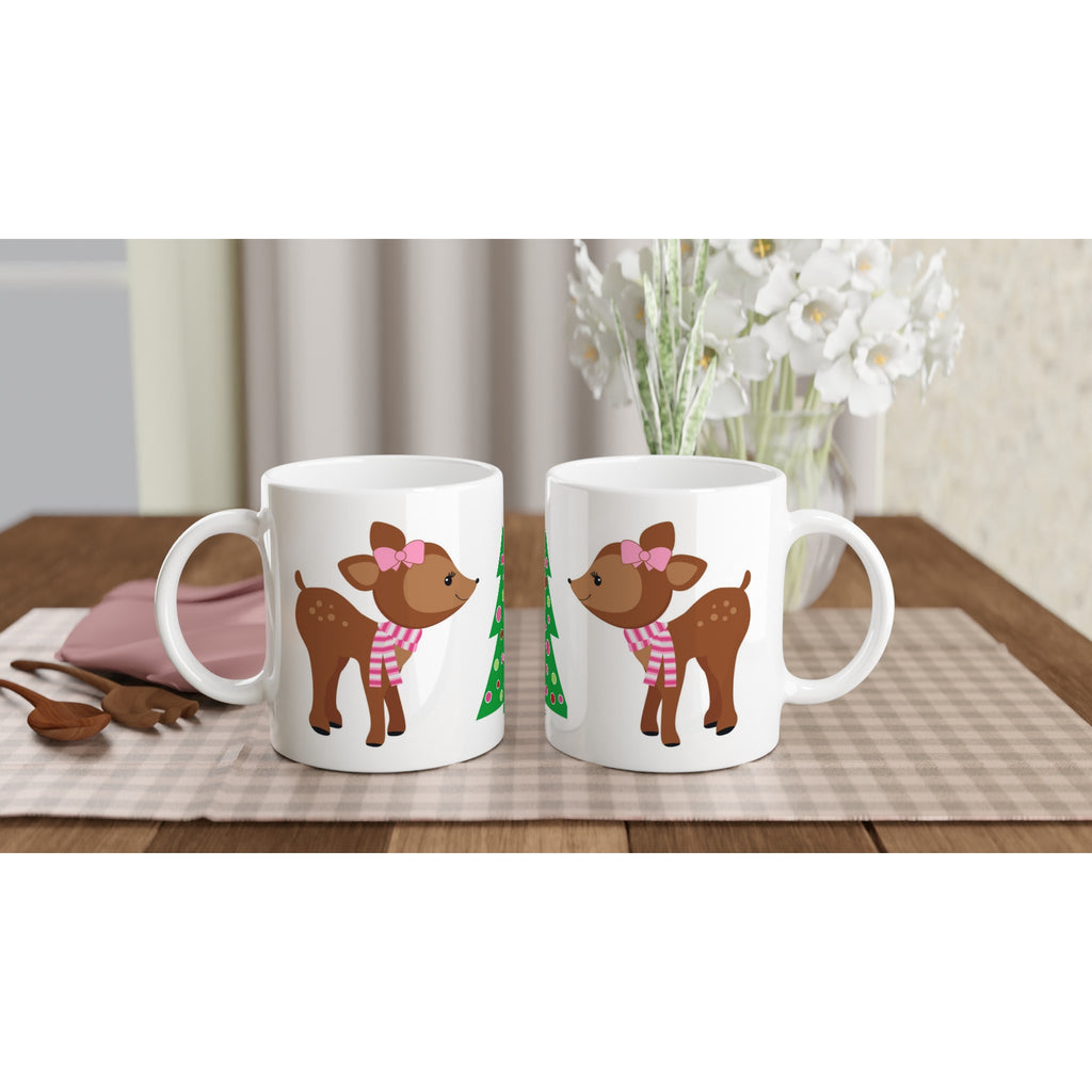 Gifts Actually - Christmas Coffee Cup  - Reindeer (Girl) - On a table