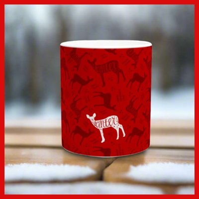 Gifts Actually - Christmas Coffee Cup  - Reindeer (red)