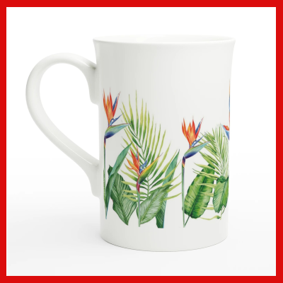 Gifts Actually - Coffee Cup - Porcelain - 295ml (10oz) - Bird of Paradise