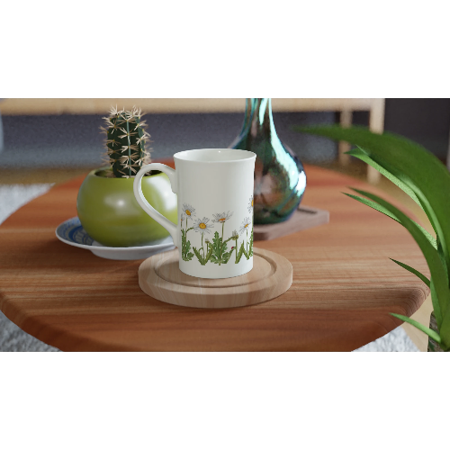 Gifts Actually - Coffee Cup - Porcelain - 295ml (10oz) - Daisies