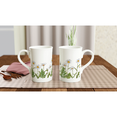 Gifts Actually - Coffee Cup - Porcelain - 295ml (10oz) - Daisies
