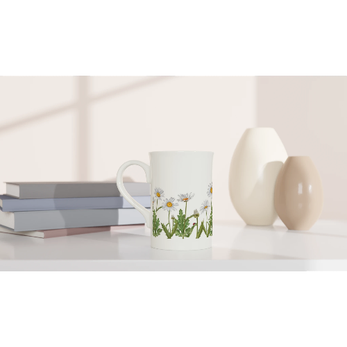 Gifts Actually - Coffee Cup - Porcelain - 295ml (10oz) - Daisies