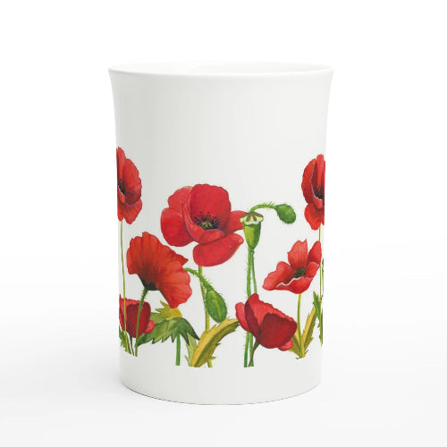 Gifts Actually - Coffee Cup - Porcelain - 295ml (10oz) - Poppies