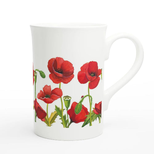 Gifts Actually - Coffee Cup - Porcelain - 295ml (10oz) - Poppies
