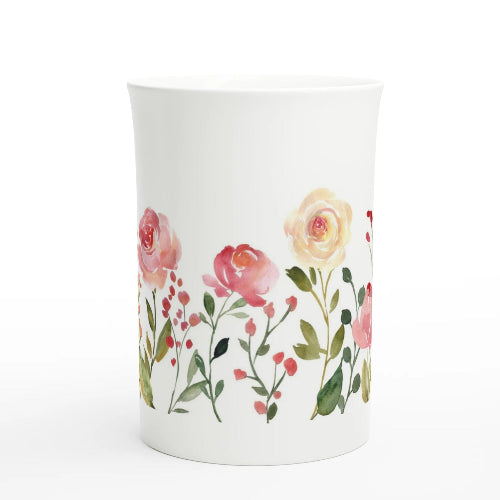 Gifts Actually - Coffee Cup - Porcelain - 295ml (10oz) - Roses (Pink)