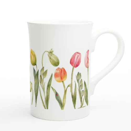 Gifts Actually - Coffee Cup - Porcelain - 295ml (10oz) - Tulips