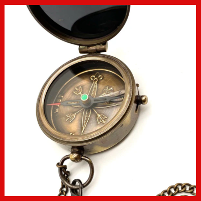 Gifts Actually - 45mm Pocket Brass Look Compass with -To My Husband - Message