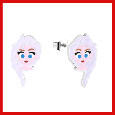 Gifts Actually - Disney (100) Elsa (Frozen) Enamel Stud Earrings 
