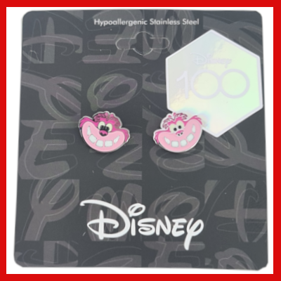 Gifts Actually - Disney (100) Cheshire Cat (Alice in Wonderland) Stud Earrings with Packaging