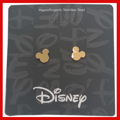 Gifts Actually - Disney Mickey Mouse gold plate Stud Earrings - shown in packaging