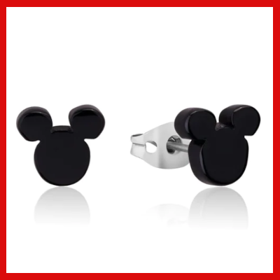 Gifts Actually - Disney Mickey Mouse Head Acetate Black Earrings