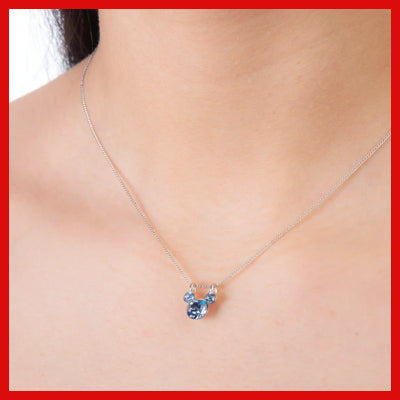 Gifts Actually - Disney Mickey - May Birthstone Necklace - Necklace shown being worn